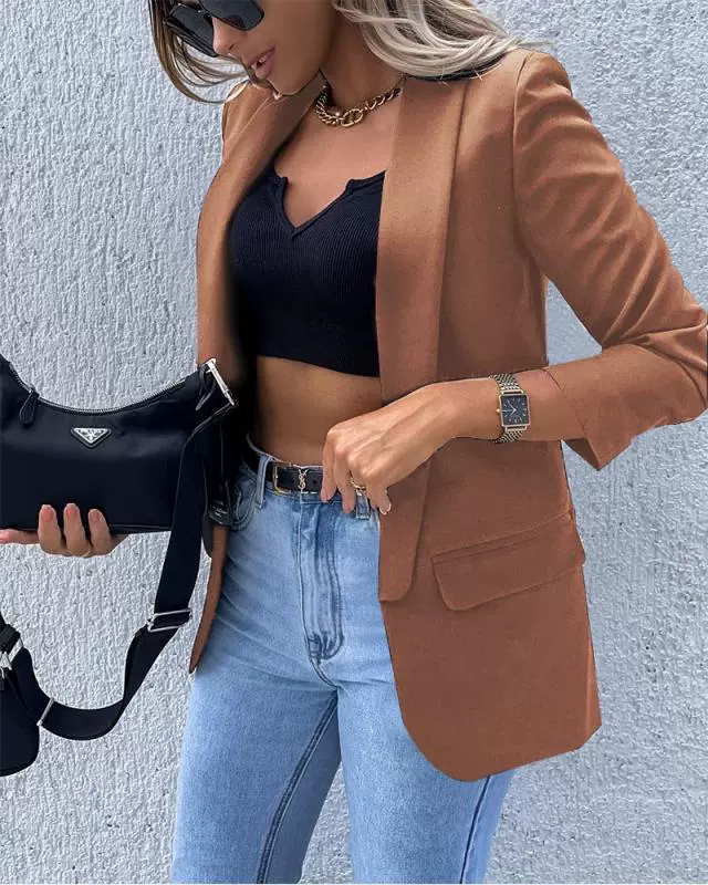 Кроссбор торговля? autumn solid long-sleeve, classic suit jacket, 2021 collection, European style