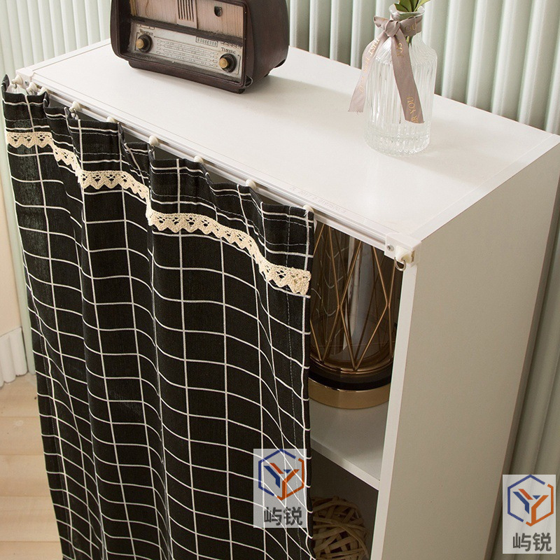 Curtain divider for cabinets, curtain track, dressing table mirror, fabric curtain, storage shelf, cabinet, miscellaneous items, pull-down curtain fabric Curtain divider for cabinets, curtain track, dressing table mirror, fabric curtain, storage shelf, cabinet, miscellaneous items, pull-down curtain fabric