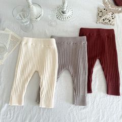 Ins Korean children's clothing infant knitting pants for boys and girls, cotton and wool elastic leggings with large hips, long pants