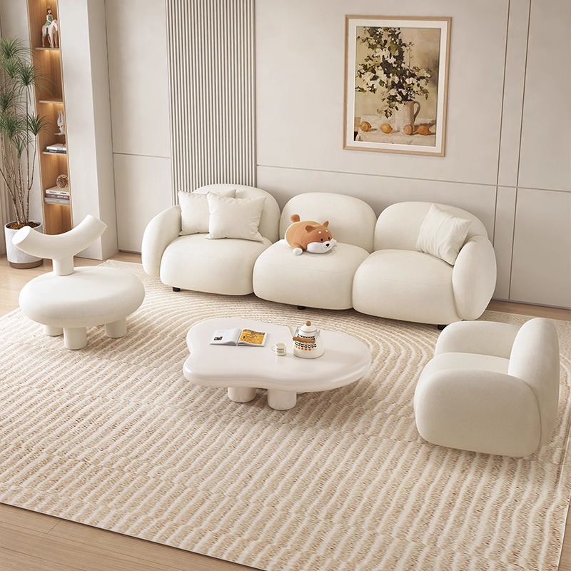 Italian Minimalist Chair Sofa Living Room Home Reception Leisure Chair Retro Fabric Backrest Sedentary Lazy Sofa Chair