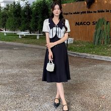 中国风女装套装新中式开衫遮肉显瘦黑色雪纺吊带连衣裙两件套夏季