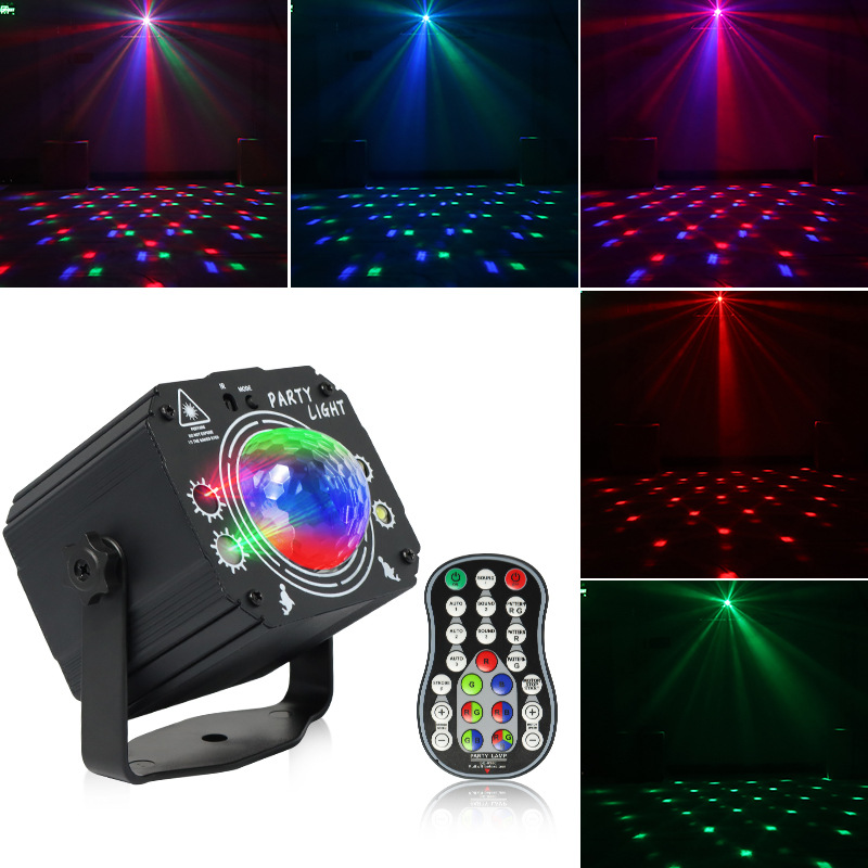 Nueva lámpara de proyección láser LED lámpara colorida BOLA MÁGICA KTV atmósfera etapa iluminación estudio en vivo controlado por voz luz estroboscópica