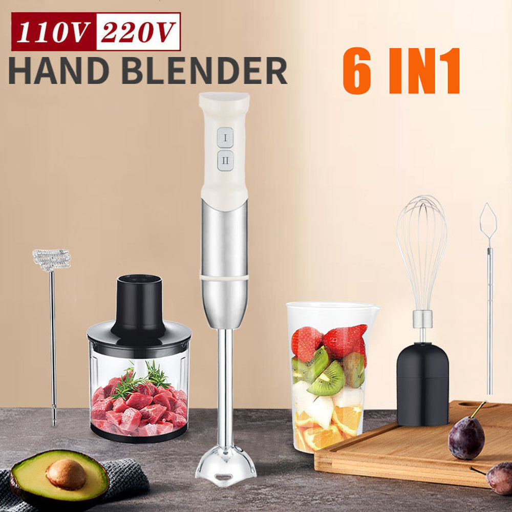 6 - en - 1 batidor eléctrico para bebés, máquina de alimentos suplementarios, varita de cocina de mano, máquina de puré de ajo, máquina de burbujas, batidor de leche, batidor de huevos