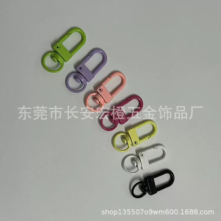 烤漆小门扣34mm金属龙虾扣挂件diy手工饰品配件钥匙扣锌合金狗扣