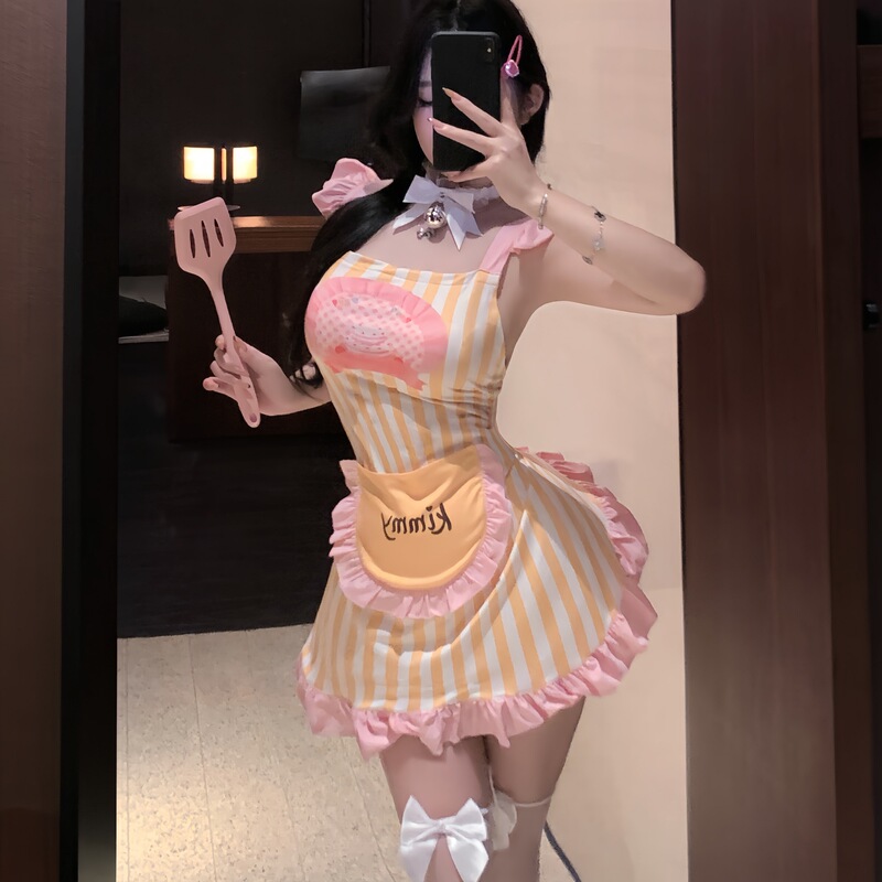 Chanhuo's New Model of Sexy Maid Lingerie, Sweet and Cute Maid Outfit, Pure Desire Apron, Sexy Uniform 9551