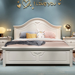 5YA1 Korean style double bed modern minimalist master bedroom light luxury European princess pastoral style bed American furniture storage