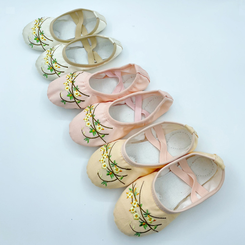 Canvas Dance Shoes West Out Broken Spring Flower with Hanfu indoor…
