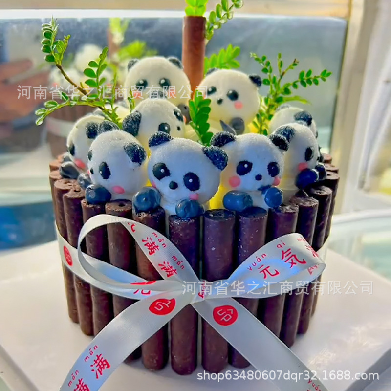 Online celebrity panda cake edge chocolate bar birthday dessert decoration finger biscuit stick Black Forest mousse decoration