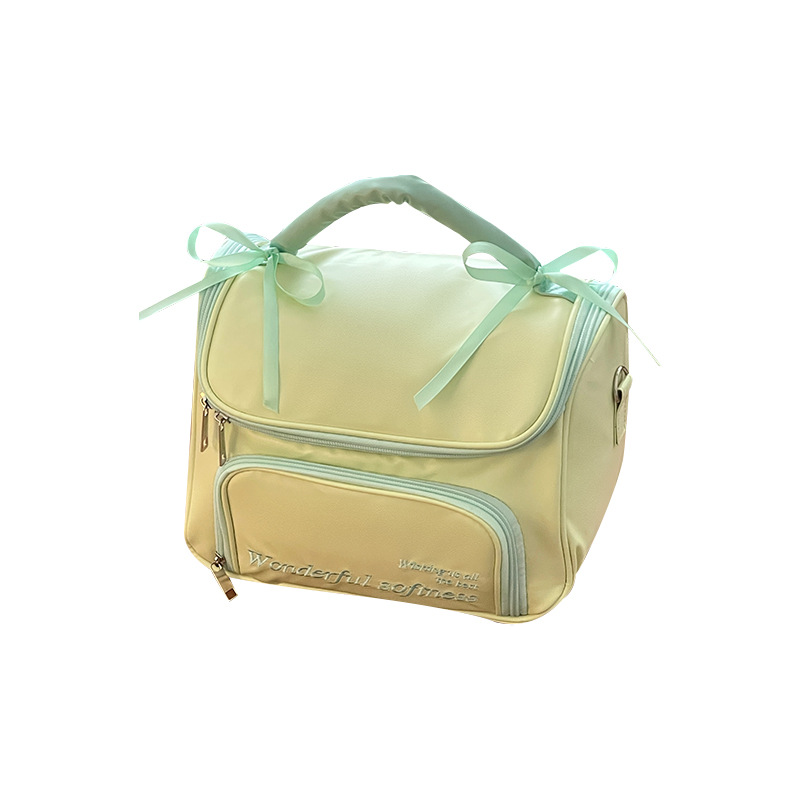 Bolsa de maquillaje portátil fresca y simple, bolsa de almacenamiento para productos de cuidado de la piel de gran capacidad, bolsa de lavado portátil, bolsa de almacenamiento impermeable