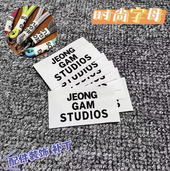 New cloth label fashion simple letter printing crossbody mobile phone decorative lanyard decorative cloth label DIY handmade patch