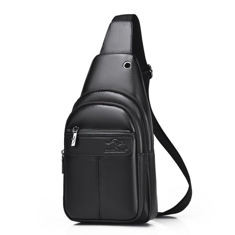 2022 nuevo bolso de pecho de los hombres Bolso de hombro de los hombres de gran capacidad Multi-compartimiento de cuero suave bolso casual crossbody de una pieza de entrega