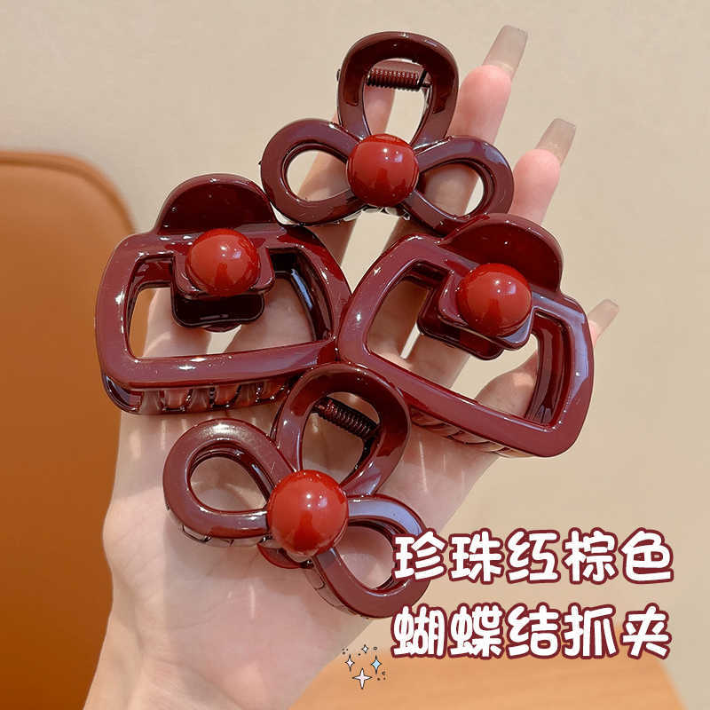 Anchor Clip de cabello de arco de sangrana para niñas otoño y invierno nuevo clip de agarre para mujeres en la parte posterior de la cabeza de cabello de tiburón clip de cabello medio