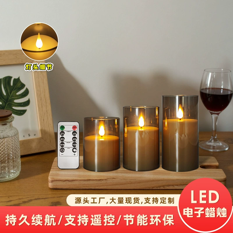 Электронная свеча, светодиодная свеча, свадебная вечеринка, предложение на день рождения, декорация для признания, акриловый стакан, электронная свеча