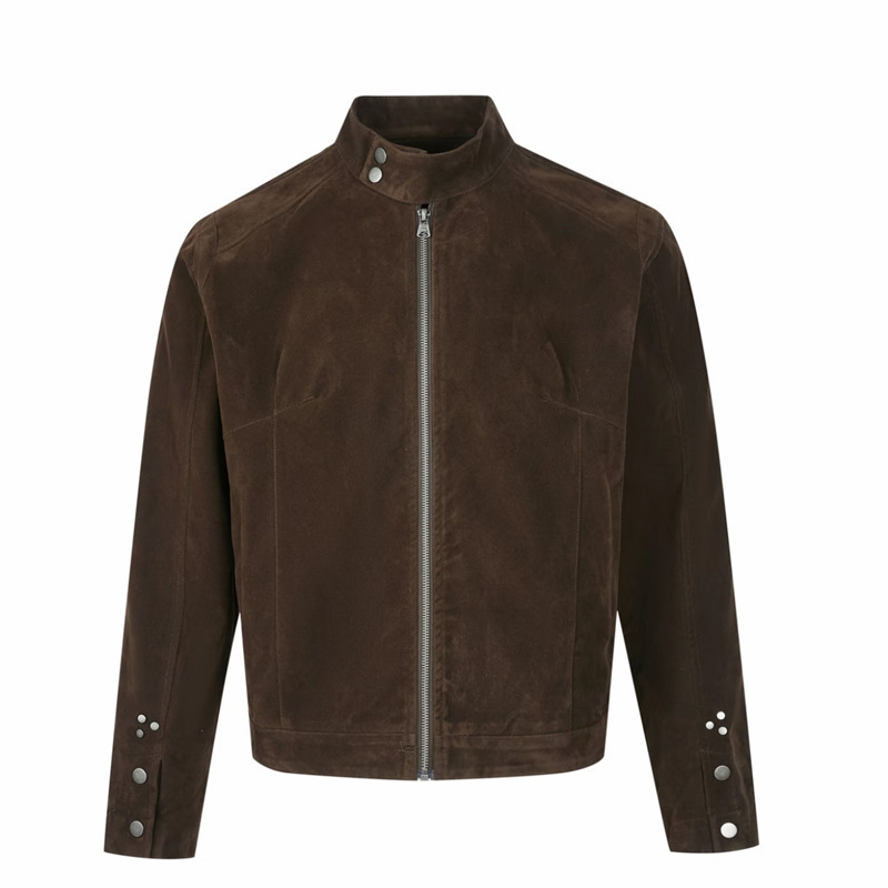 Cross-Border Export Aliexpress Men's Autum New Modern Era Men's and Women's Couple's Retro Suede Harrington Jacket