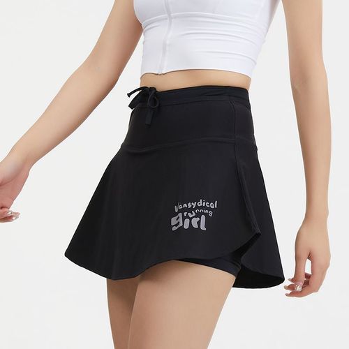 Women's False Two-Piece Skirt with Side Pockets, Quick-Dry Fitness Skirt for Tennis, Yoga, Running, and Sports