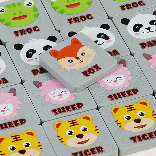 Cross-border wooden animals watch and touch games logical thinking training early education educational toys