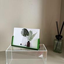 现货彩色亚克力双面相框6/7/8寸方形透明画框现代简约摆台展示框