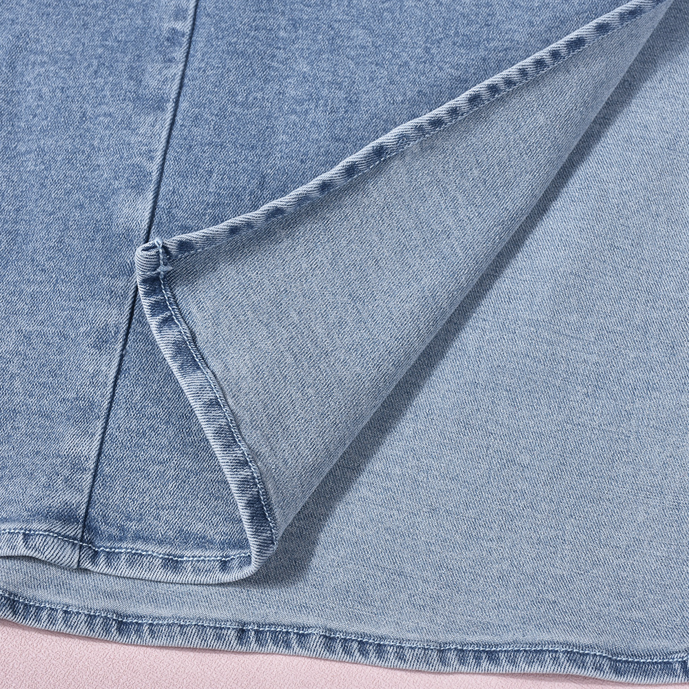 Denim Dress Sexy Cutout Washed Turtleneck Dress Women