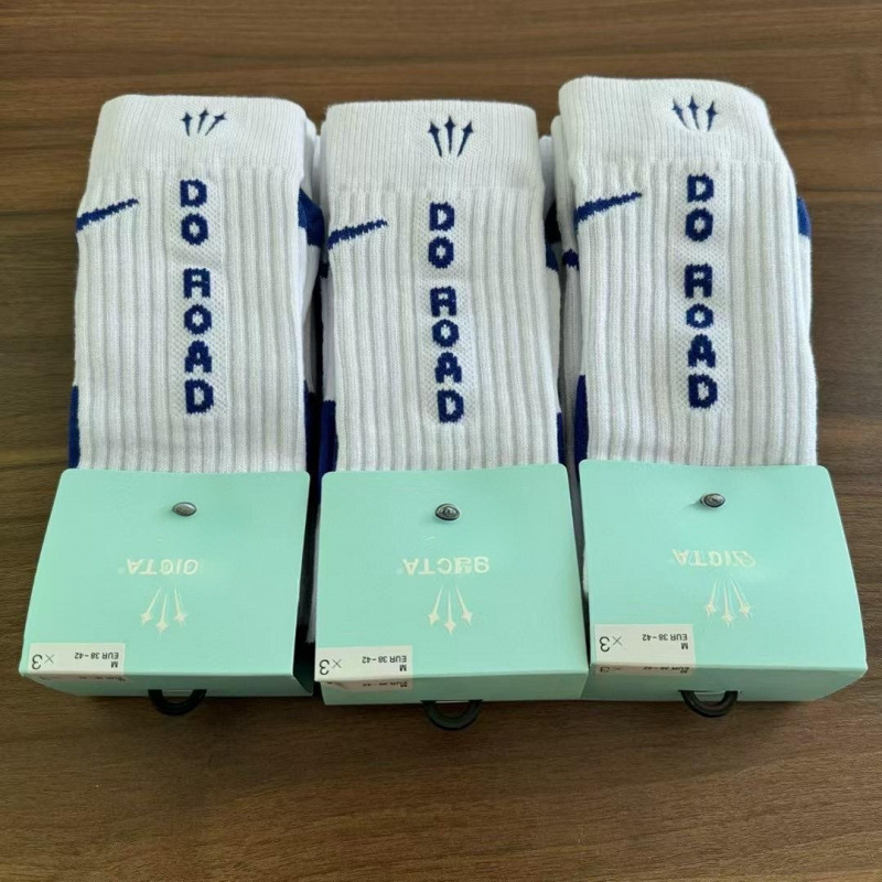 New Cross-Border Foreign Trade Su Nk Wanlian High-Top Three-Prong Embroidered Towel Bottom Long Socks Men's and Women's Sports Socks