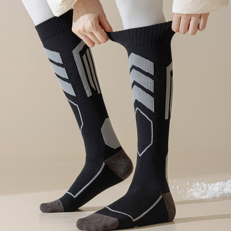 Winter Wool Professional Ski Socks Women's Thickened Loop High Tube Warm Compression Stockings Outdoor Sports Stockings