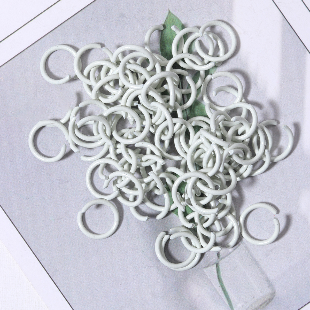 6#Creamy white / open jump ring