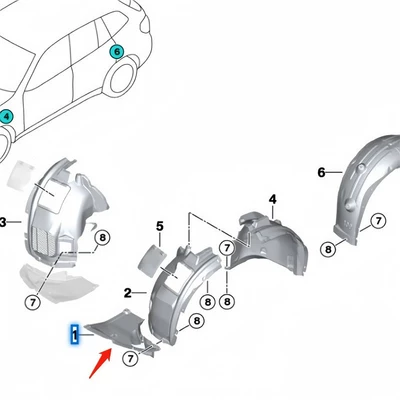 Front Wheel Liner Chassis Mudguard, Electric vehicle fender