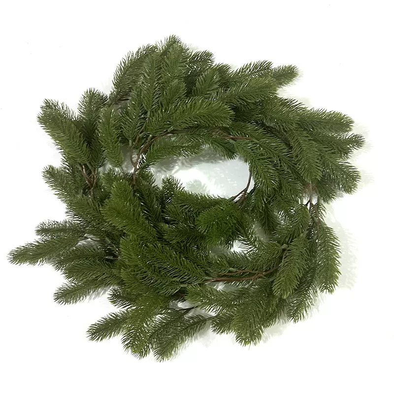 亚马逊仿真绿植松针藤条壁挂 人造塑料挂藤家居圣诞节商场装饰