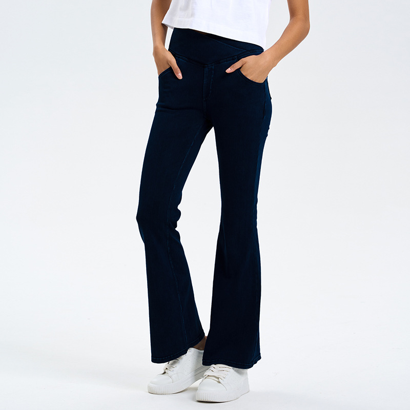 Europa y los Estados Unidos transfronterizos nuevos pantalones de yoga jeans de cintura alta y pantalones deportivos de alta elasticidad ajustados