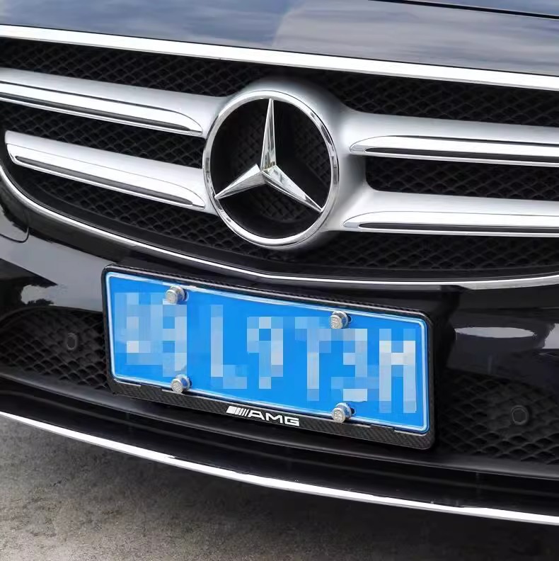 Real Carbon Fiber License Plate Frame Suitable for Audi Land Rover Bmw Mercedes-benz Blue Brand Green License Plate Frame License Plate Frame