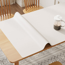 皮革桌垫防油防水纯白色餐桌布免洗桌面保护美甲化妆茶几书桌垫髑