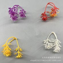仿真植物5cm3叉小菊花婚庆水族盆栽植物配件塑料材料水草仿真植物