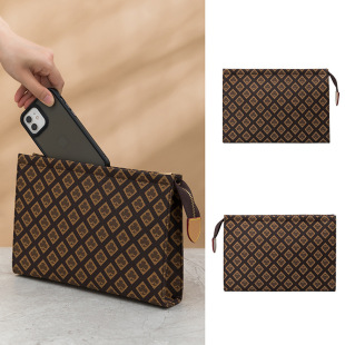 Donkey Home Same Style Women's Printed Clutch Bag 2024 Spring/Summer New European and American Retro Large Capacity Clutch Document Bag
