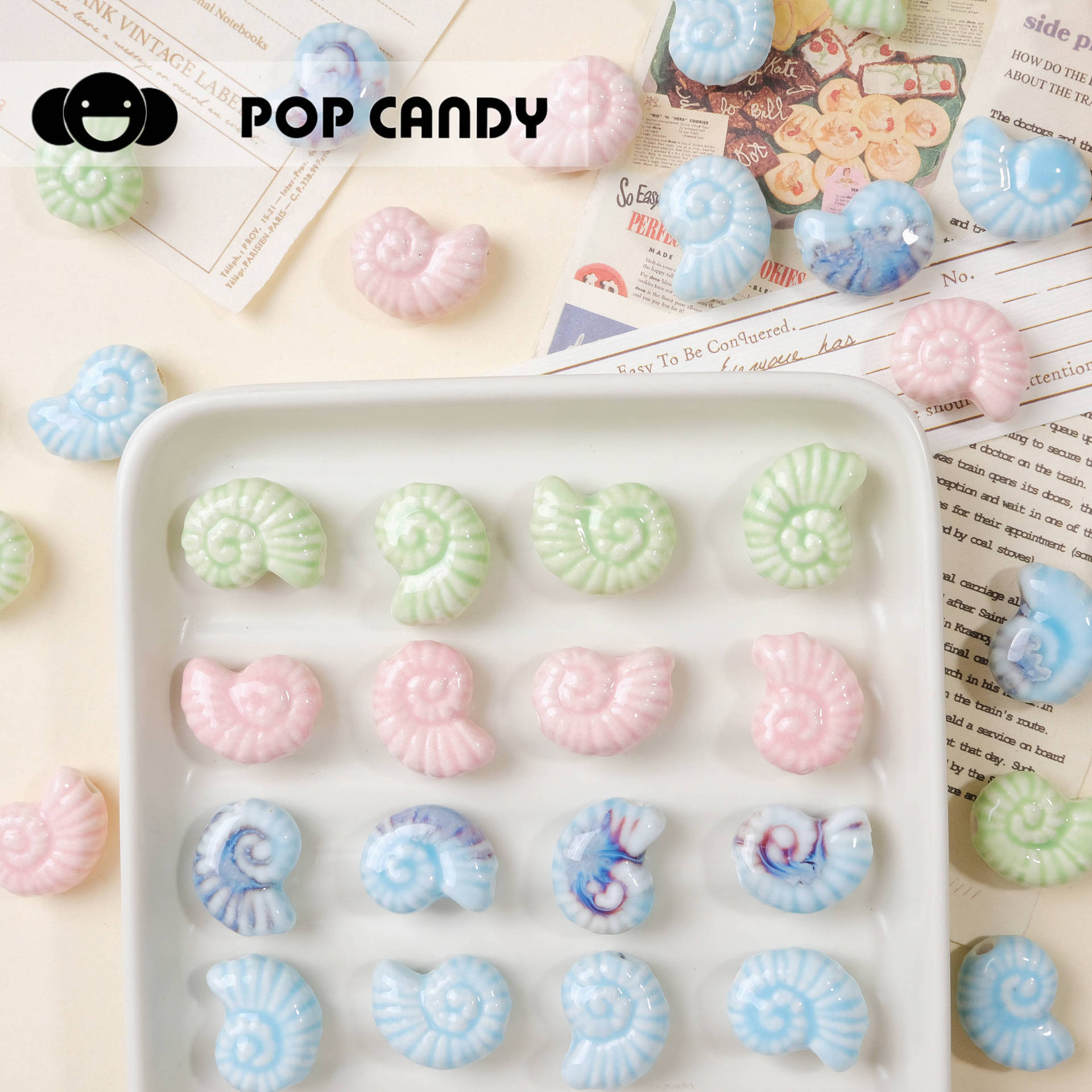 Beads Jewelry Making Type 1 Piece 17 * 21mm Hole 2~2.9mm Ceramics Conch Jewelry Accessories Beads