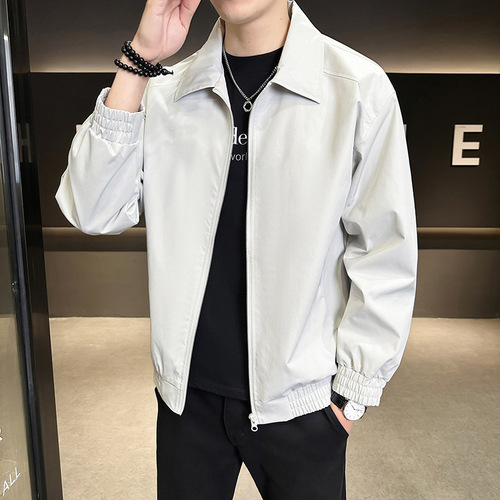 New Style Fashion Minimalist Jacket for Men - Spring and Autumn Season New Loose Casual Collar Short Jacket for Men