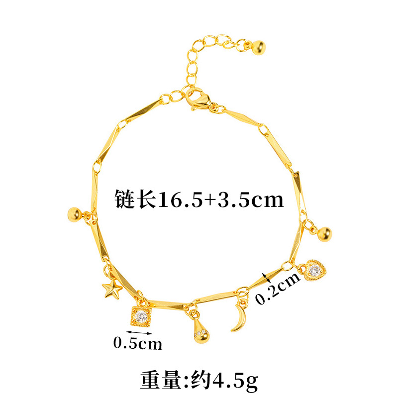 Nueva pulsera china de oro de arena vietnamita lujosa ligera, pulsera simple, joyas de mano de alta calidad para mujeres.