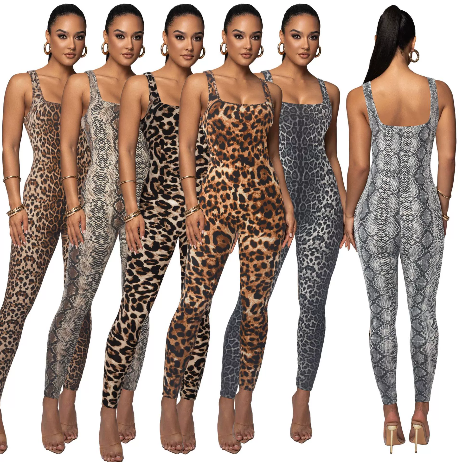 Внешняя торговля женщин с принтом без рукавов жилет с резьбой квадратный воротник