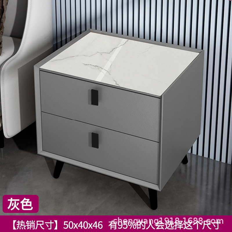 Mesita de noche madera maciza Placa de roca simple moderno Internet celebridad dormitorio mesita de noche protección del medio ambiente todo partido gabinete de almacenamiento mesita de noche