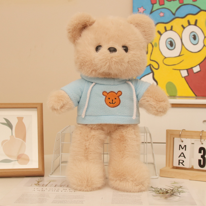 Vestido de visón dorado, pajarita, oso de peluche, muñeco de peluche, muñeca de oso, juguete para niños, regalo para novio y novia