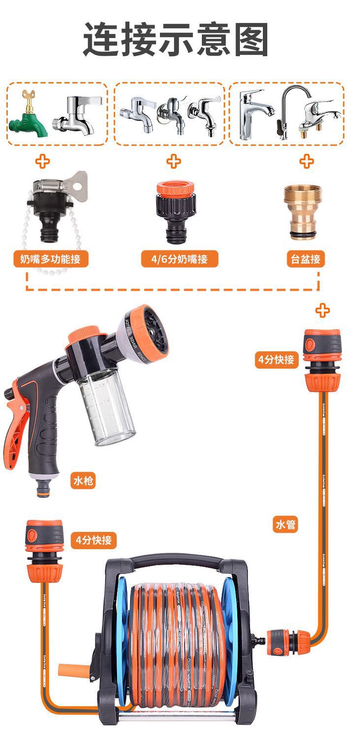 Suitable for car washing garden watering nozzle water gun foam kettle nutrient water pipe suit watering spray