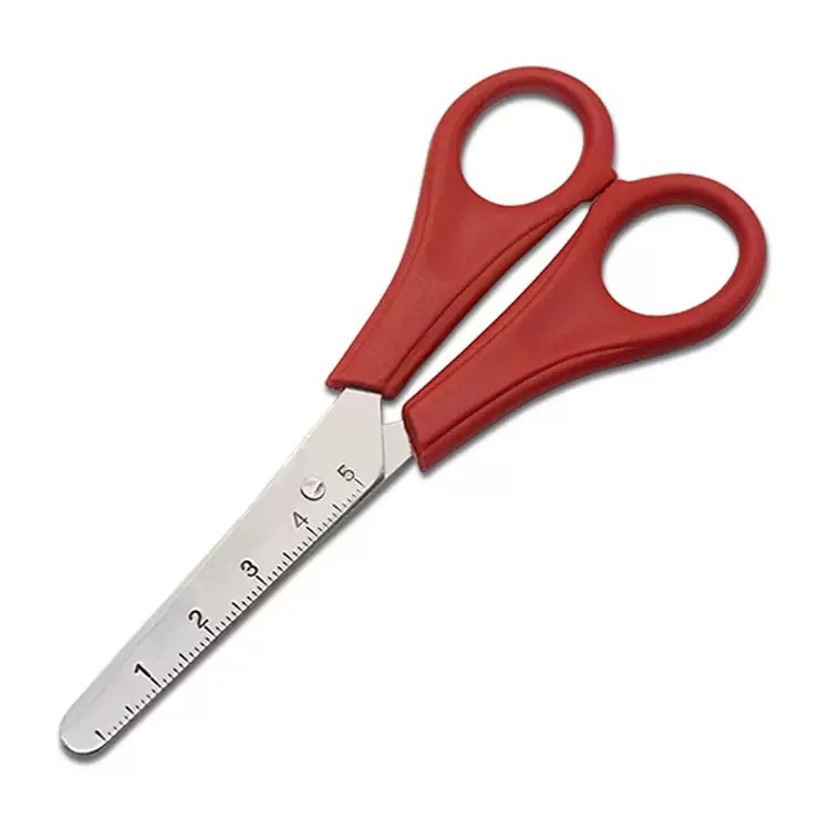 Niños de precio especial regla de cabeza redonda tijeras tijeras de seguridad jardín de infantes material de corte de papel cuchilla práctica engrosado