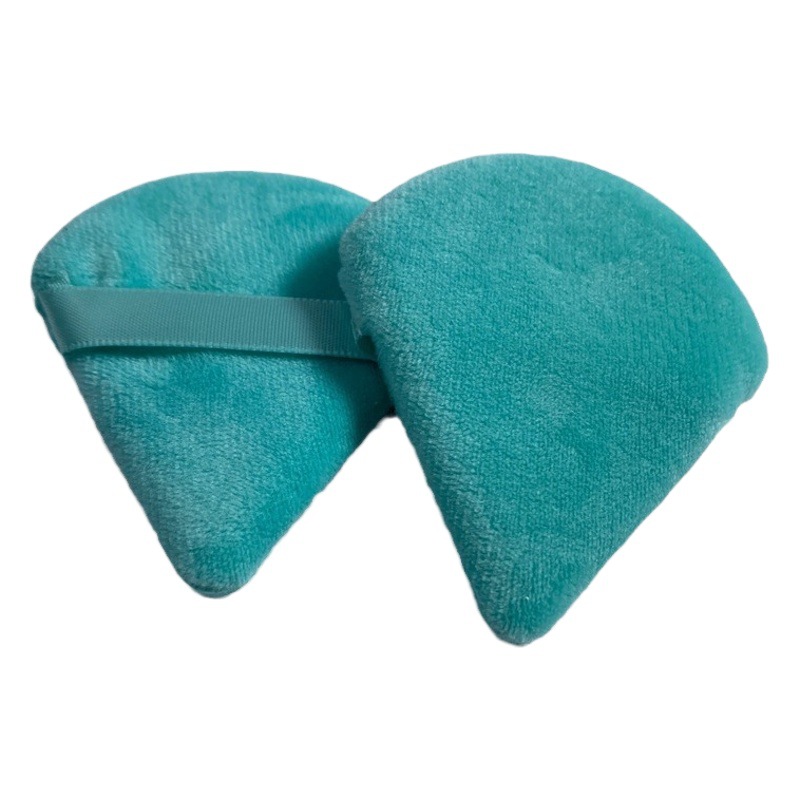 Spot triangular puff fan-shaped short velvet dry puff Crystal velvet triangular puff honey powder powder powder puff manufacturers straight hair