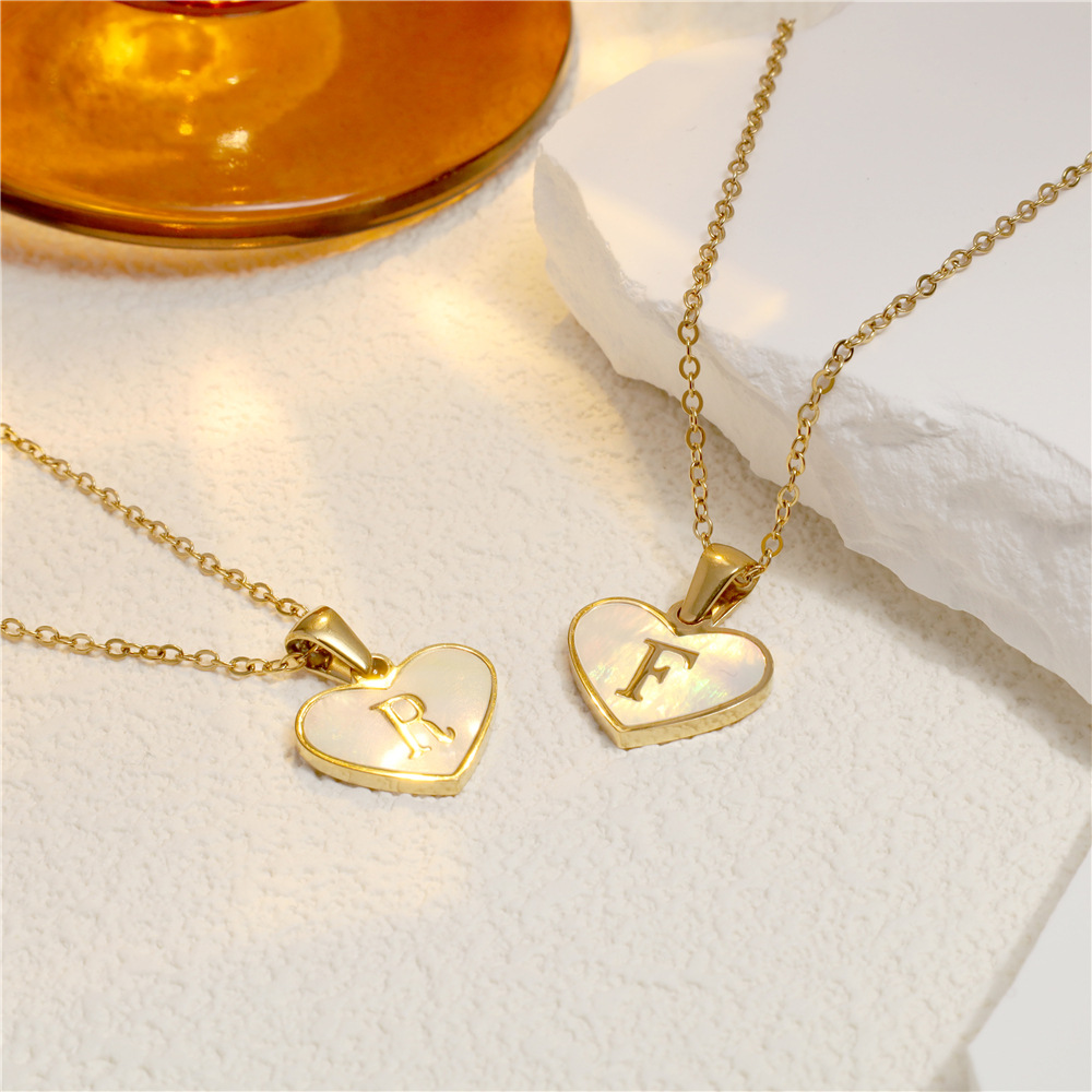 8g Weight 304 Stainless Steel Pendant Material Pendant Necklace Classification 304 Stainless Steel Chain Material cable chain Chain Type 1 Piece Quantity Daily Occasion 304 Stainless Steel Material Letter, Heart Shape Pattern All Seasons Season Women's Gender Polishing Design IG Style Style Wholesale Jewelry IG Style Letter Heart Shape 304 Stainless Steel Polishing Pendant Necklace Cable Chain 3