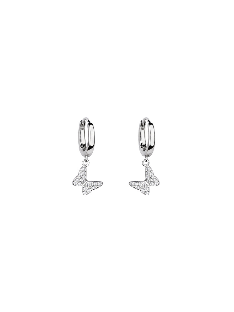 [Mu Xi] 925 Sterling Silver Butterfly Ear Buckle 2021 New Fashion Ear Ring Niche Ear Studs Summer Women's Earrings Earrings