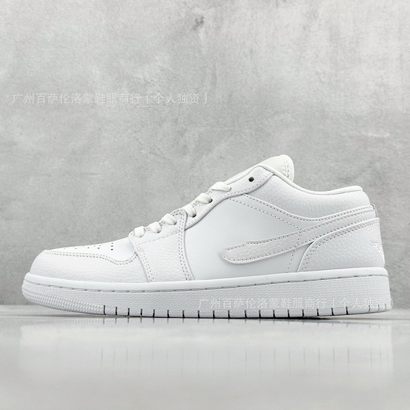 Aj1 top layer leather-pure white