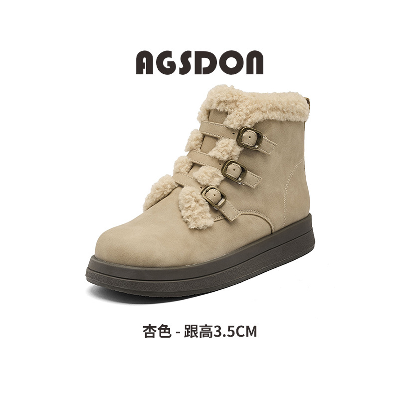 Augu Lion Tengga botas de cachemira Martin mujeres 2025 nuevo invierno botas de cachemira gruesas botas de algodón botas de nieve gruesas