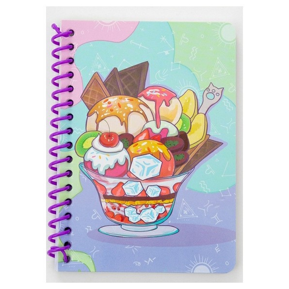 A6 dibujos animados lindos de plástico bobina sola lateral transversal línea interna de bolsillo de estudiantes portátil bobina de cuaderno de notas