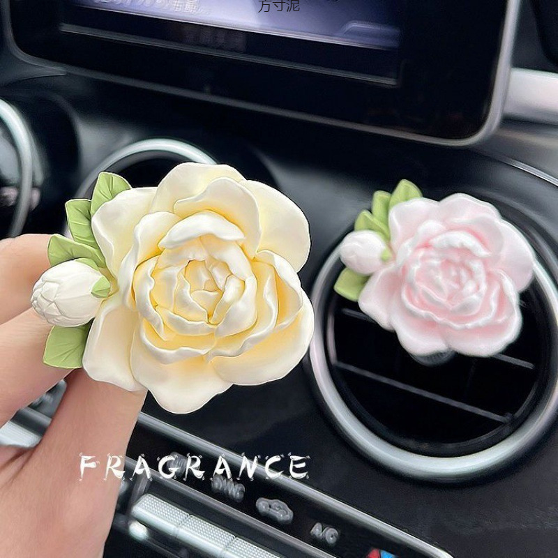 ジャスミンカーアロマセラピーカーエアコン吹き出し口香水車内装飾クチナシの花ディフューザーストーンフレグランス|undefined