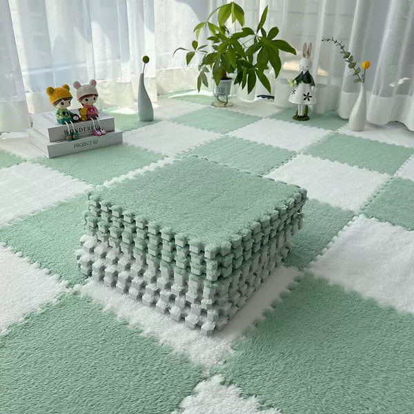 7GWO Plush Carpet Bedroom Full Shop Patchwork Floor Mat ins Style Room Bedside Carpet Square Living Room Bay Window Floor Mat