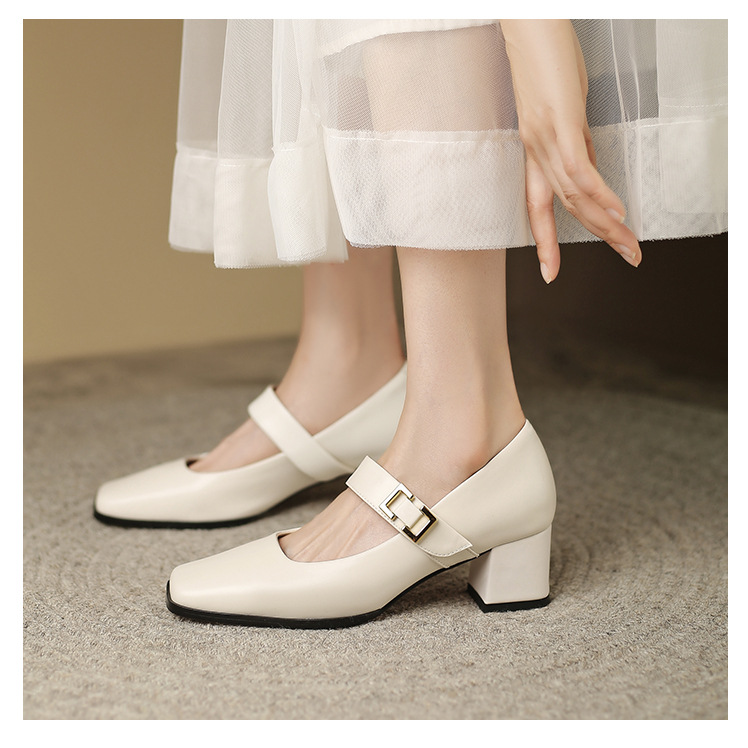 CHIKO Garbine Square Toe Block Heels Mary Jane Shoes