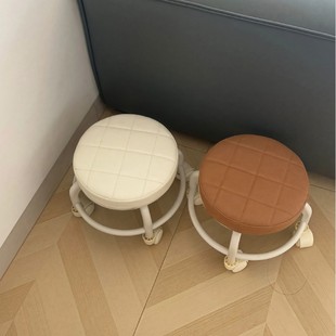 Small Stool with Soft Bag and Wheels, Household Low Stool with Pulley, Multi-Functional Universal Wheel, Shoe Changing Stool at the Door, Wholesale